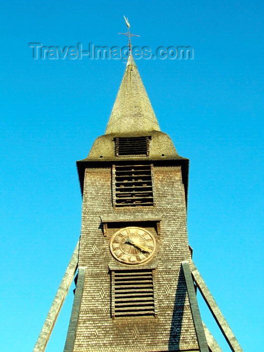 france971: Honfleur, Calvados, Basse-Normandie, France: St. Catherines Church - bell tower with clock - photo by A.Bartel - (c) Travel-Images.com - Stock Photography agency - Image Bank