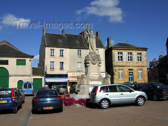 france986: Carentan, Manche, Basse-Normandie, France: War Memorial - Place de la Republique - the town was demolished by American and British bombs in WWII - Town Center - photo by A.Bartel - (c) Travel-Images.com - Stock Photography agency - Image Bank