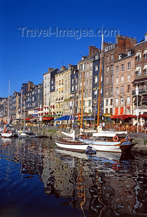 france989: Honfleur, Calvados, Basse-Normandie, France: sail boats at the Vieux Bassin and the façades of Quai Sainte-Catherine - reflection - photo by A.Bartel - (c) Travel-Images.com - Stock Photography agency - Image Bank