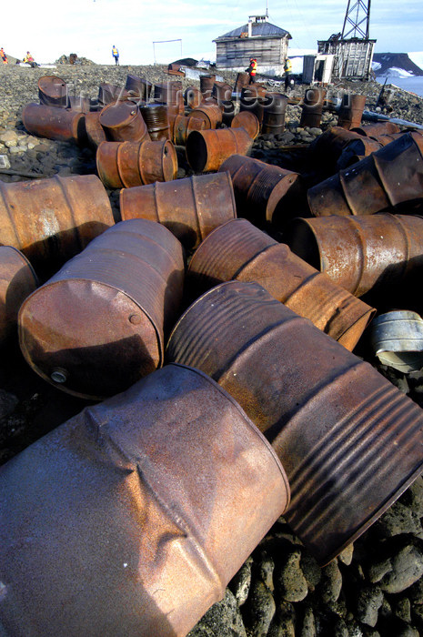 franz-josef12: Franz Josef Land Abandoned oil drums, polar station Thikaya, Hooker Island - Arkhangelsk Oblast, Northwestern Federal District, Russia - photo by Bill Cain - (c) Travel-Images.com - Stock Photography agency - Image Bank