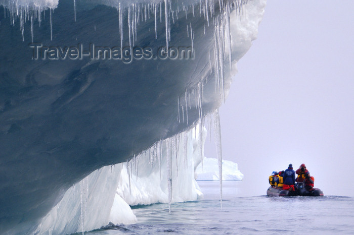 franz-josef42: Franz Josef Land Iceberg with icicles and zodiac - Arkhangelsk Oblast, Northwestern Federal District, Russia - photo by Bill Cain - (c) Travel-Images.com - Stock Photography agency - Image Bank