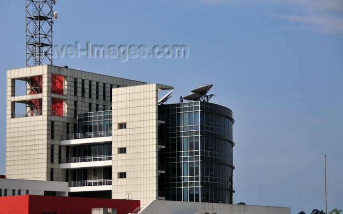 gabon25: Libreville, Estuaire Province, Gabon: state TV building - Telediffusions Gabonaises - boulevard Triomphal El Hadj Omar Bongo - photo by M.Torres - (c) Travel-Images.com - Stock Photography agency - Image Bank