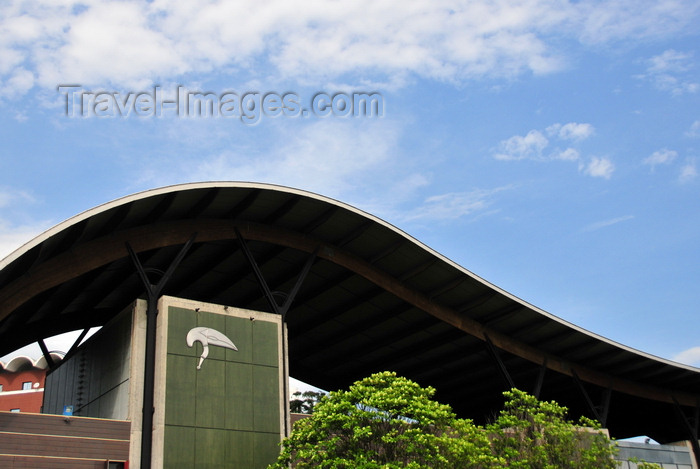 gabon3: Libreville, Estuaire Province, Gabon: Saint Exupéry French Cultural Centre - wave roof using glulam beams designed by the architect François Lombard - Quartier Mbolo - 1er arrondissement - boulevard Triomphal El Hadj Omar Bongo - CCF - centre culturel français Saint Exupéry - photo by M.Torres - (c) Travel-Images.com - Stock Photography agency - Image Bank