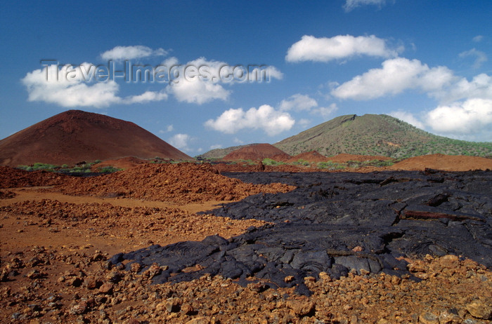 galapagos66: Bartolomé Island, Galapagos Islands, Ecuador: lava field - black lava over older red lava - photo by C.Lovell - (c) Travel-Images.com - Stock Photography agency - Image Bank