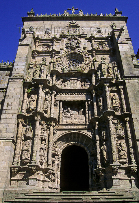 galicia72: Galicia / Galiza - Pontevedra: facade of the 18th century basilica of Santa Maria la Mayor - photo by S.Dona' - (c) Travel-Images.com - Stock Photography agency - Image Bank