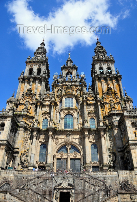 galicia93: Santiago de Compostela, Galicia / Galiza, Spain: the Cathedral - lavish baroque western façade - Churrigueresque style - photo by M.Torres - (c) Travel-Images.com - Stock Photography agency - Image Bank