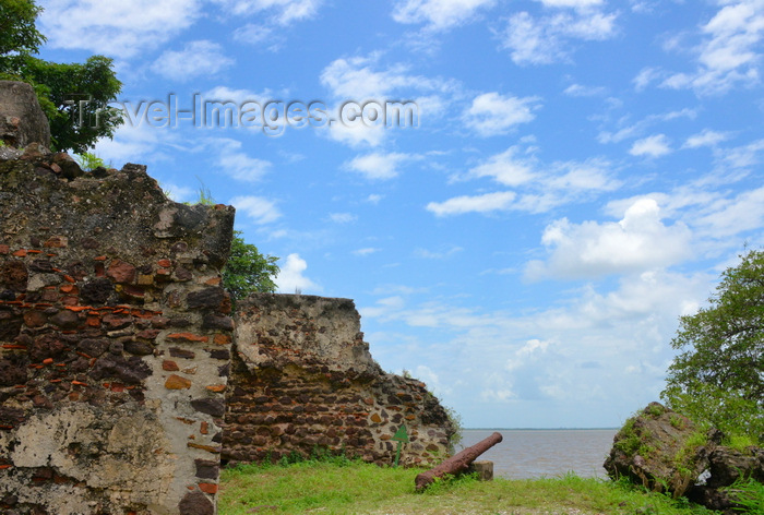 gambia99: James Island / Kunta Kinteh island, The Gambia: ruins of Fort James with cannon aimed at the river - a UNESCO world heritage site, occupied by the Portuguese in 1456. In 1651 the Duchy of Courland, in modern Latvia, built a fortress - photo by M.Torres - (c) Travel-Images.com - Stock Photography agency - Image Bank