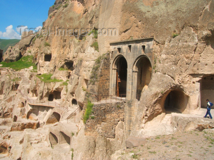 georgia105: Georgia - Vardzia - Samtskhe-Javakheti region: Medieval cave city, hewn into the side of the rocks of Mt Erusheti - Lesser Caucasus Mountains - photo by L.McKay - (c) Travel-Images.com - Stock Photography agency - Image Bank