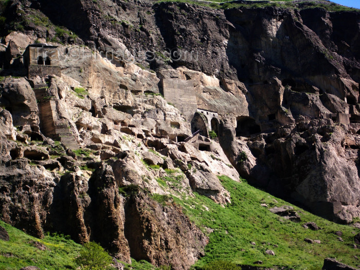 georgia106: Georgia - Vardzia - Samtskhe-Javakheti region: caves hewn into the side of the rocks of Mt Erusheti - photo by L.McKay - (c) Travel-Images.com - Stock Photography agency - Image Bank