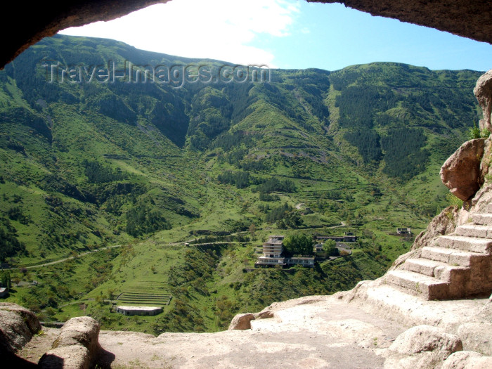 georgia107: Georgia - Vardzia - Samtskhe-Javakheti region: Medieval cave city - view towards the valley - photo by L.McKay - (c) Travel-Images.com - Stock Photography agency - Image Bank