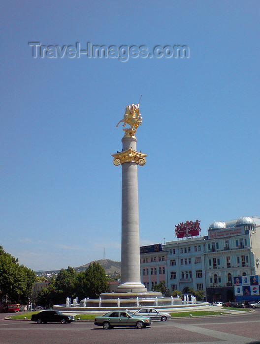 georgia110: Georgia - Tbilisi: Freedom Square - Saint George's column - photo by N.Mahmudova - (c) Travel-Images.com - Stock Photography agency - Image Bank