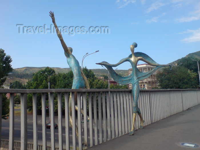 georgia114: Georgia - Tbilisi: Baratashvili bridge over theMtkvari / Kura river - sculptures - photo by N.Mahmudova - (c) Travel-Images.com - Stock Photography agency - Image Bank
