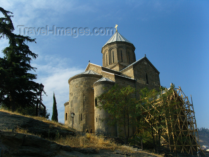 georgia171: Tbilisi, Georgia: Metekhi Cathedral seen from below - photo by N.Mahmudova - (c) Travel-Images.com - Stock Photography agency - Image Bank