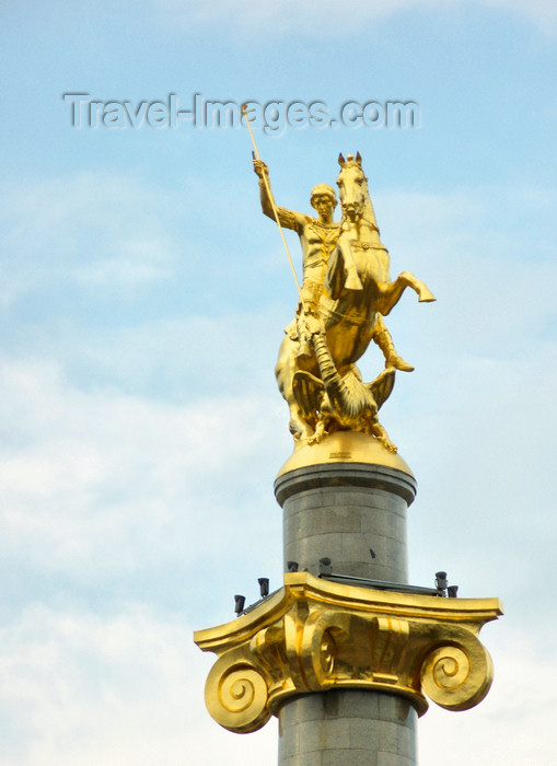 georgia186: Tbilisi, Georgia: Freedom Square - Saint George's column, Russian-Georgian sculptor Zurab Tsereteli - photo by N.Mahmudova - (c) Travel-Images.com - Stock Photography agency - Image Bank