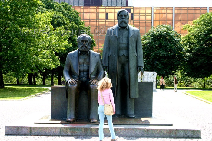 germany115: Berlin, Germany / Deutschland: confronting Marx and Engels - statue by Ludwig Engelhardt - photo by C.Blam - (c) Travel-Images.com - Stock Photography agency - Image Bank