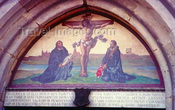 germany165: Germany / Deutschland - Saxony-Anhalt / Sachsen-Anhalt - Wittenberg: Martin Luther at the cross - Castle Church - photo by G.Frysinger - (c) Travel-Images.com - Stock Photography agency - Image Bank