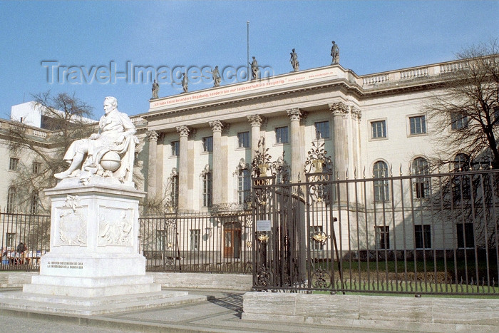 germany184: Berlin, Germany / Deutschland: Humboldt University / Humboldt Universität - statue of  Wilhelm von Humboldt, donated by the University of Havana - Hauptgebäude - photo by M.Bergsma - (c) Travel-Images.com - Stock Photography agency - Image Bank