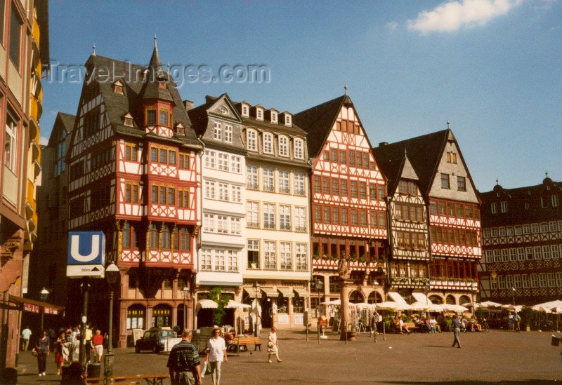 germany2: Germany / Deutschland - Frankfurt am Main (Hessen): Römerberg- east side - these six buildings were rebuilt in the 1980s, having been destroyed by American bombs - photo by M.Torres - (c) Travel-Images.com - Stock Photography agency - Image Bank