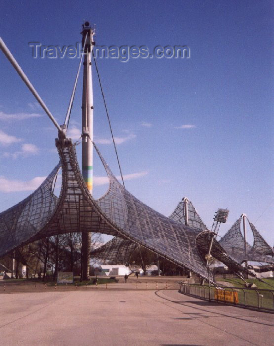 germany21: Germany - Bavaria - Munich: by the Olympic stadium - canopies of plexiglass stabilised by steel cables - architect Günther Behnisch the engineer Frei Otto - home to F.C. Bayern München / Olympiastadion - photo by M.Torres - (c) Travel-Images.com - Stock Photography agency - Image Bank