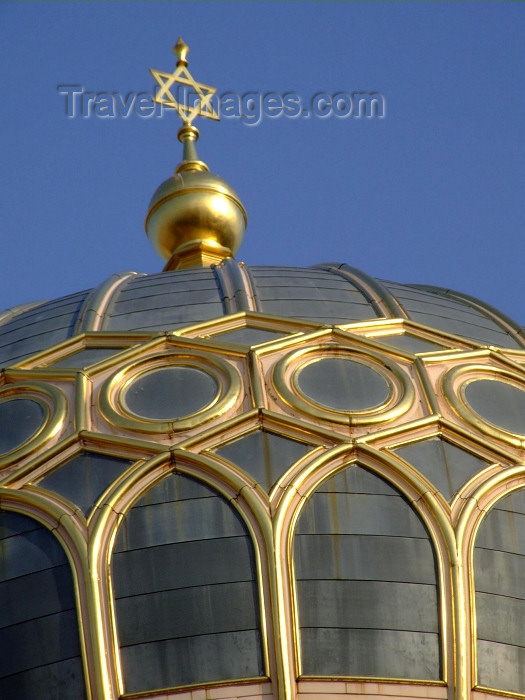 germany239: Berlin, Germany / Deutschland: New Synagogue - Neue Synagoge Berlin - Centrum Judaicum - Oranienburger Strasse - dome and star of David- architect Eduard Knoblauch - photo by M.Bergsma - (c) Travel-Images.com - Stock Photography agency - Image Bank