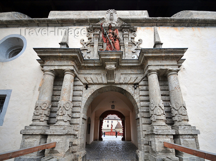 germany344: Würzburg, Lower Franconia, Bavaria, Germany: Marienberg fortress - monumental gate - photo by M.Torres - (c) Travel-Images.com - Stock Photography agency - Image Bank