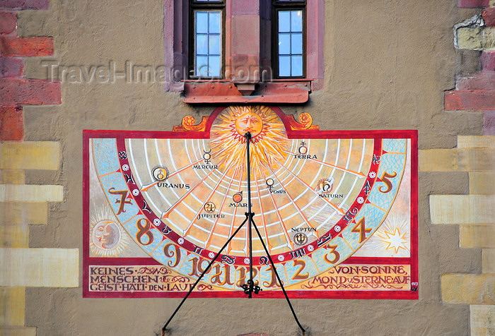 germany350: Würzburg, Lower Franconia, Bavaria, Germany: Grafeneckart - Rathaus - sundial - photo by M.Torres - (c) Travel-Images.com - Stock Photography agency - Image Bank