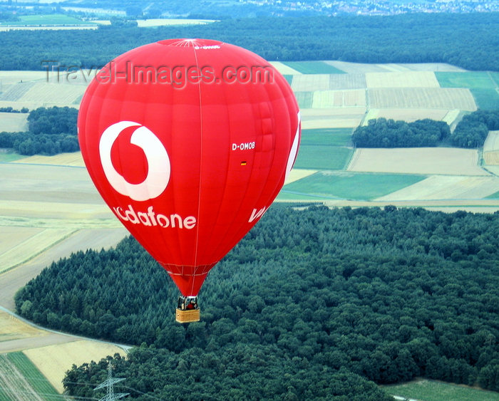 germany355: Würzburg Kreis, Lower Franconia, Bavaria, Germany: Vodafone hot air baloon and the landscape of Franconia - from the air - photo by D.Steppuhn - (c) Travel-Images.com - Stock Photography agency - Image Bank