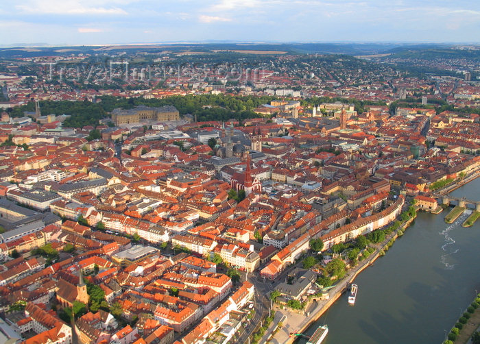 germany361: Würzburg, Lower Franconia, Bavaria, Germany: the old city from the air - Altstadt - photo by D.Steppuhn - (c) Travel-Images.com - Stock Photography agency - Image Bank