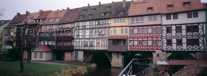 germany374: Erfurt, Thuringia, Germany: Medieval Bridge 'Krämerbrücke'  - bridge with houses - timbered architecture - photo by A.Harries - (c) Travel-Images.com - Stock Photography agency - Image Bank