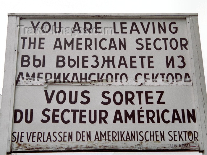 germany94: Germany / Deutschland - Berlin: Checkpoint Charlie - leaving the American sector - photo by M.Bergsma - (c) Travel-Images.com - Stock Photography agency - Image Bank