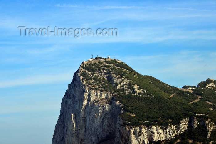 gibraltar108: Gibraltar: north face of the Rock with radar and communications installations, Rock Gun Battery, Middle Hill - photo by M.Torres - (c) Travel-Images.com - Stock Photography agency - Image Bank