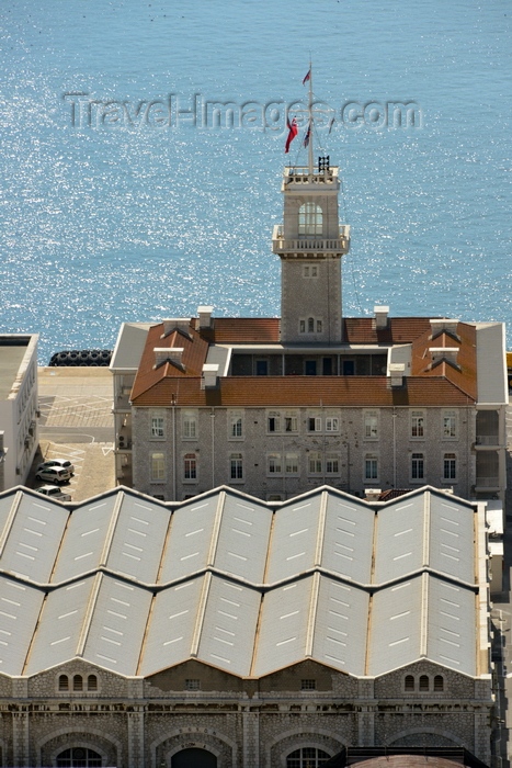gibraltar62: Gibraltar: warehouses and the Gibraltar Defence Police Headquarters, former Royal Navy HQ, HMS Rooke - Main Wharf - photo by M.Torres - (c) Travel-Images.com - Stock Photography agency - Image Bank