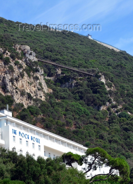 gibraltar64: Gibraltar: the Rock Hotel and the Windsor Suspension Bridge on the Upper Rock area, Royal Anglian way - photo by M.Torres - (c) Travel-Images.com - Stock Photography agency - Image Bank