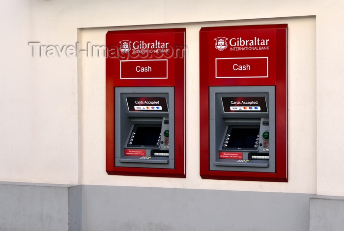 gibraltar68: Gibraltar: Gibraltar International Bank ATMs on Main Street - financial services are very developed in the territory - photo by M.Torres - (c) Travel-Images.com - Stock Photography agency - Image Bank