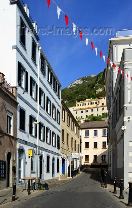 gibraltar77: Gibraltar: view along Convent Place towards the ridge of the rock - photo by M.Torres - (c) Travel-Images.com - Stock Photography agency - Image Bank