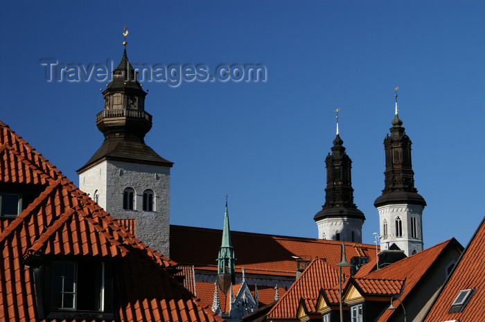 gotland100: Gotland - Visby: roof and towers of Sankta Maria Cathedral - photo by A.Ferrari - (c) Travel-Images.com - Stock Photography agency - Image Bank