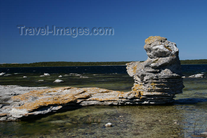 gotland54: Fårö island, Gotland, Sweden - Lauterhorn - Gamle Hamn: 'Raukar' rock formations - limestone column - photo by A.Ferrari - (c) Travel-Images.com - Stock Photography agency - Image Bank