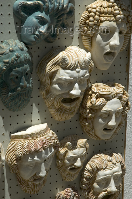 greece338: Greece, Rhodes: plaster masks in a shop in Rhodes' Old town - (c) Travel-Images.com - Stock Photography agency - Image Bank