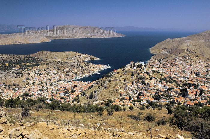 greece342: Greece, Dodecanese Islands, Syme / Simi / Sömbeki: the port of Yialos from a high up viewpoint - photo by P.Hellander - (c) Travel-Images.com - Stock Photography agency - Image Bank