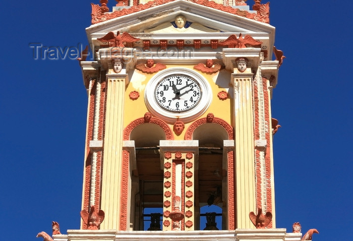 greece437: Greek islands - Dodecanes archipelago - Symi island - Panormitis - Monastery of the Archangel Michael - belltower clock - photo by A.Stepanenko - (c) Travel-Images.com - Stock Photography agency - Image Bank