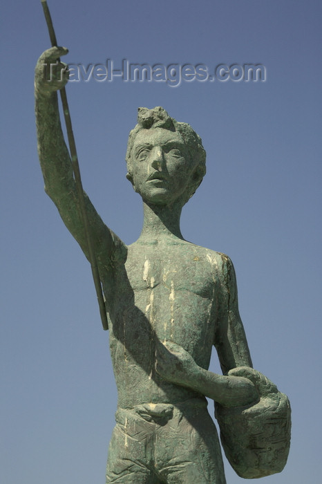 greece445: Greek islands - Dodecanes archipelago - Symi island - Symi town - monument to sponge divers - close - photo by A.Stepanenko - (c) Travel-Images.com - Stock Photography agency - Image Bank