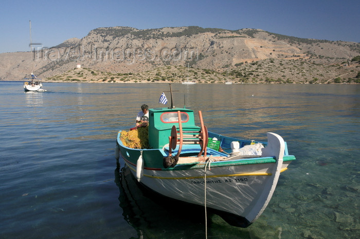 greece449: Greek islands - Dodecanes archipelago - Symi island - Panormitis - small fishing boat - photo by A.Stepanenko - (c) Travel-Images.com - Stock Photography agency - Image Bank