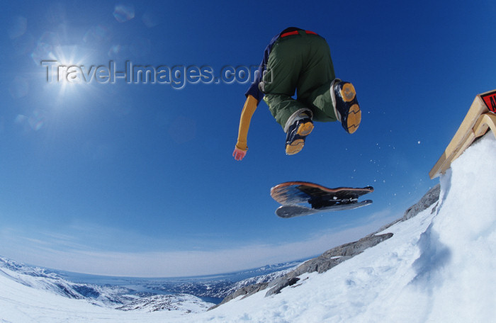 greenland77: Greenland, Apussuit: snow skater playing on the glacier - photo by S.Egeberg - (c) Travel-Images.com - Stock Photography agency - Image Bank