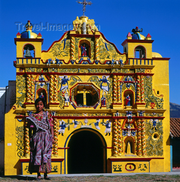 guatemala49: Guatemala - San Andres Xecul, Totonicapan department: church - Central American baroque - photo by W.Allgower - (c) Travel-Images.com - Stock Photography agency - Image Bank