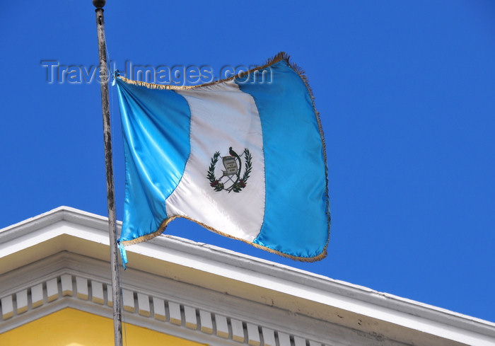 guatemala58: Ciudad de Guatemala / Guatemala city: Guatemalan flag at Todo Pago - 9a calle - Zona 1 - photo by M.Torres - (c) Travel-Images.com - Stock Photography agency - Image Bank