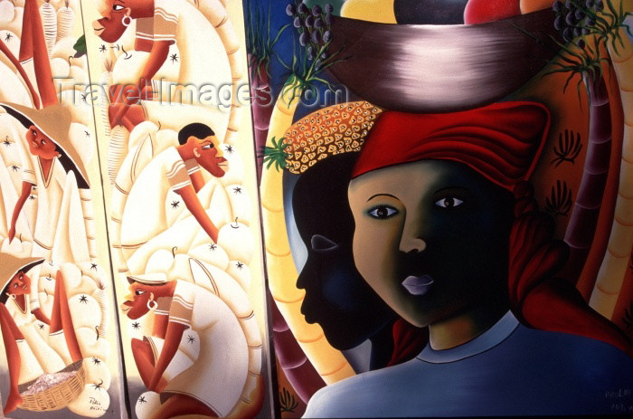 haiti3: Haiti - Labadee: Haitian art- painting (photo by Francisca Rigaud) - (c) Travel-Images.com - Stock Photography agency - Image Bank