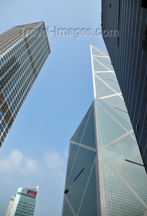hong-kong48: Hong Kong: Bank of China tower - architects I.M.Pei and S.Kung - skyscrapers from Cheung Kong Park - Cheung Kong Center, AIA Central and Three Garden Road - Central district - photo by M.Torres - (c) Travel-Images.com - Stock Photography agency - Image Bank