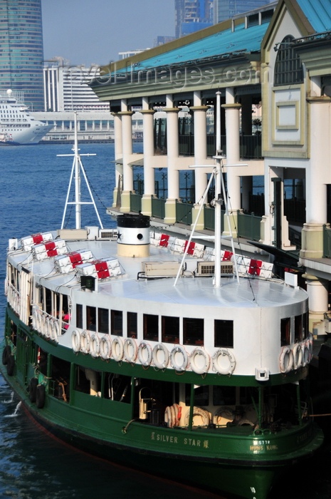 hong-kong69: Hong Kong: Central Ferry Piers - Silver Star ferry, Kowloon in the background - photo by M.Torres - (c) Travel-Images.com - Stock Photography agency - Image Bank