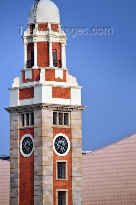 hong-kong75: Hong Kong: Kowloon-Canton Railway Clock Tower in front of the Cultural Centre, Tsim Sha Tsui, Kowloon - photo by M.Torres - (c) Travel-Images.com - Stock Photography agency - Image Bank