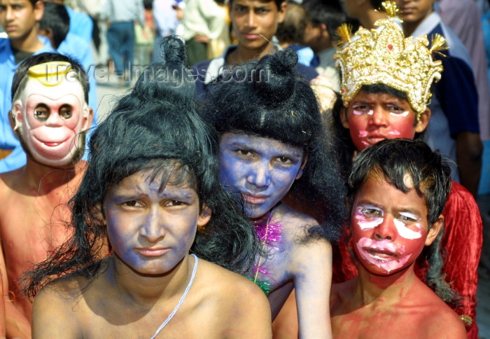 india238: India - Narendranager (Uttaranchal): boys taking part in a costume parade - festival of Navaratri (photo by Rod Eime) - (c) Travel-Images.com - Stock Photography agency - Image Bank